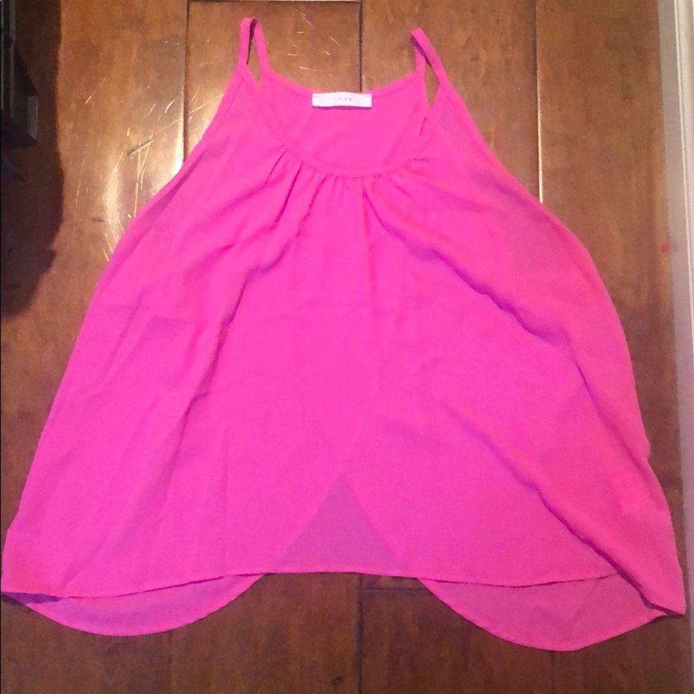 Hot pink open back top